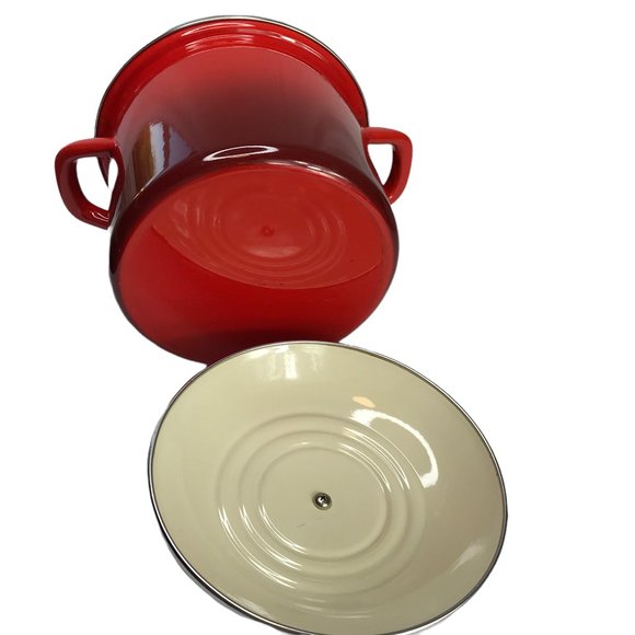 Le Creuset Dining Le Creuset Enameled Steel Stock Pot With Lid Red